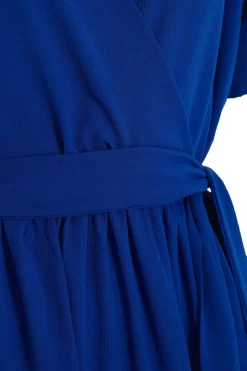 Royal Blue Wrap Skater Dress -Women Clothing Sale 00100038349 ZS scaled