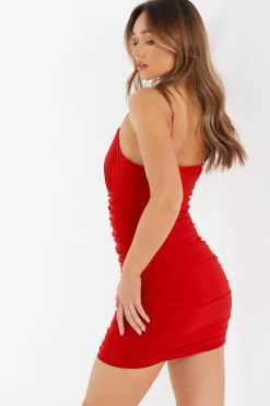 Red Ruched Bodycon Mini Dress 8 Red Ruched Bodycon Mini Dress -Women Clothing Sale 00100038352 XB scaled