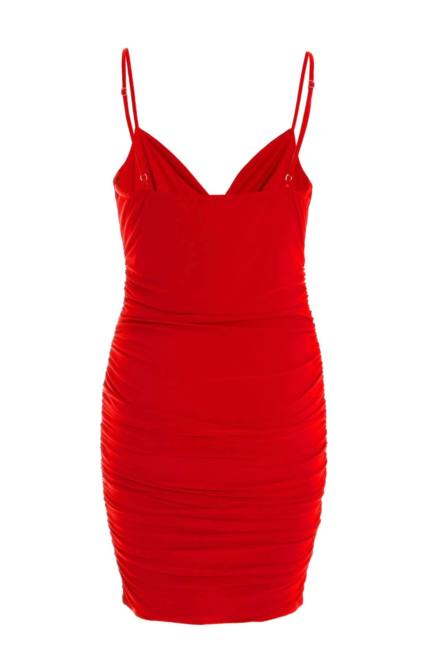 Red Ruched Bodycon Mini Dress 5 Red Ruched Bodycon Mini Dress - Image 5