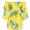 Yellow Floral Bardot Playsuit