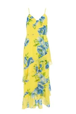 Yellow Floral Midaxi Dress