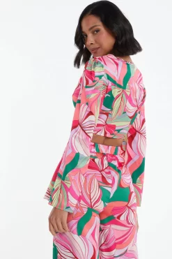 Pink Scarf Print Top -Women Clothing Sale 00100038369 XB scaled