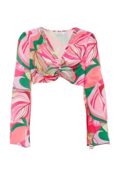 Pink Scarf Print Top