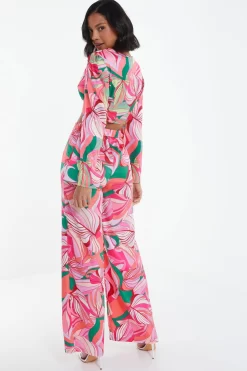 Pink Scarf Print Palazzo Trousers -Women Clothing Sale 00100038370 XB scaled
