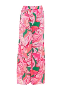 Pink Scarf Print Palazzo Trousers -Women Clothing Sale 00100038370 ZB scaled