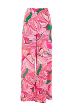 Pink Scarf Print Palazzo Trousers