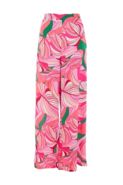 Pink Scarf Print Palazzo Trousers