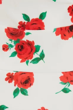 White Rose Print Mini Dress -Women Clothing Sale 00100038382 ZS scaled