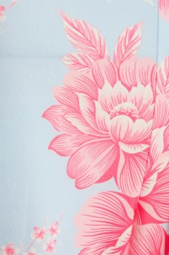 Blue Floral Wrap Culotte Jumpsuit -Women Clothing Sale 00100038385 ZS scaled