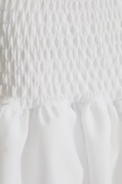 White Ruched Frill Mini Skirt -Women Clothing Sale 00100038421 ZS scaled