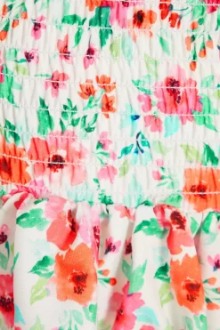 White Ditsy Floral Ruched Mini Skirt 11 White Ditsy Floral Ruched Mini Skirt -Women Clothing Sale 00100038422 ZS scaled