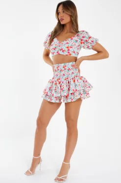 White Ditsy Floral Tie Back Crop Top 9 White Ditsy Floral Tie Back Crop Top -Women Clothing Sale 00100038431 XS scaled