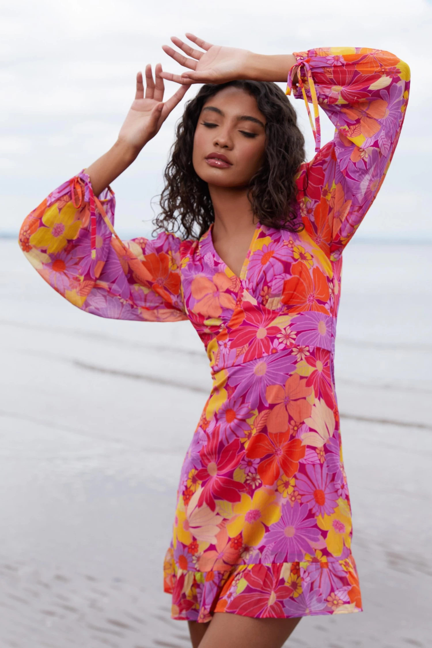 Pink Floral Skater Dress 2 Pink Floral Skater Dress - Image 2