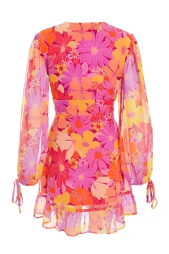 Pink Floral Skater Dress 10 Pink Floral Skater Dress -Women Clothing Sale 00100038432 ZB scaled