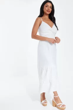 White Strappy Knot Front Midi Dress 9 White Strappy Knot Front Midi Dress -Women Clothing Sale 00100038449 XS scaled