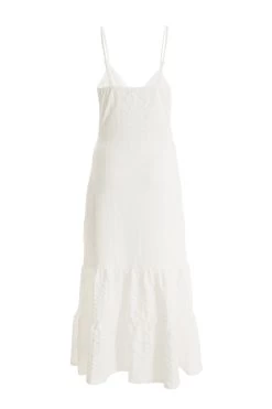 White Strappy Knot Front Midi Dress -Women Clothing Sale 00100038449 ZB