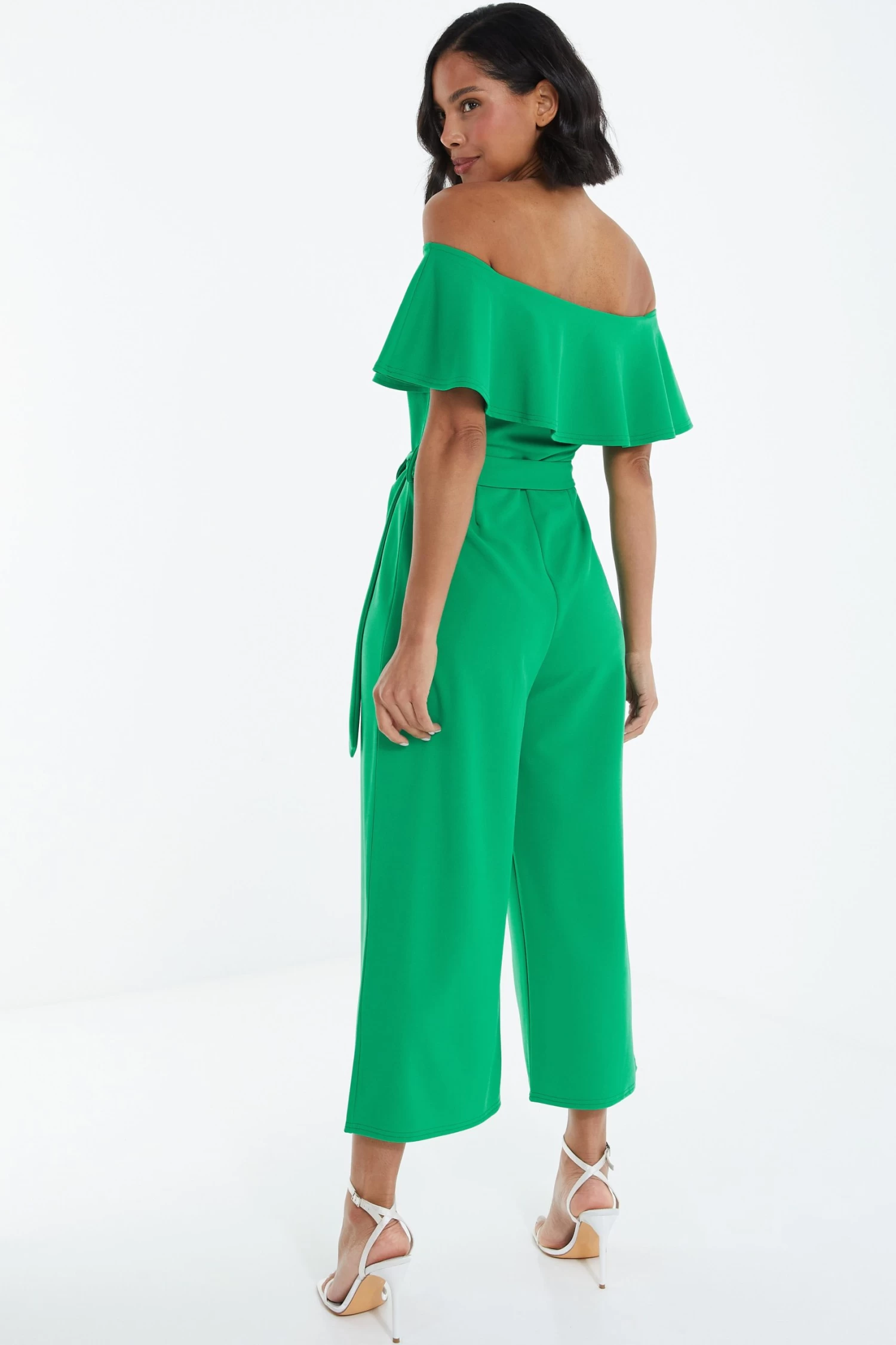 Green Bardot Culotte Jumpsuit 3 Green Bardot Culotte Jumpsuit - Image 3