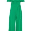 Green Bardot Culotte Jumpsuit