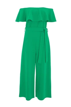 Green Bardot Culotte Jumpsuit