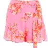 Pink Floral Print Shorts