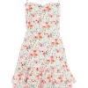 White Ditsy Floral Frill Mini Dress