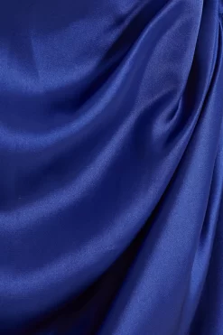 Navy Satin Ruched Bardot Midi Dress 11 Navy Satin Ruched Bardot Midi Dress -Women Clothing Sale 00100038472 ZS scaled