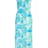 Blue Brush Stroke Midaxi Dress