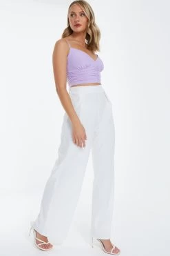 White Palazzo Trousers 9 White Palazzo Trousers -Women Clothing Sale 00100038503 XS