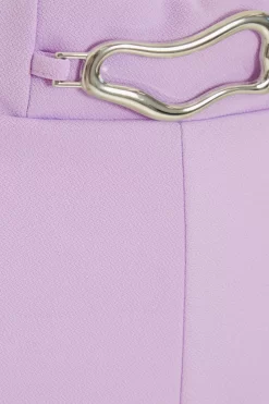 Lilac Buckle Detail High Waist Shorts 11 Lilac Buckle Detail High Waist Shorts -Women Clothing Sale 00100038507 ZS scaled