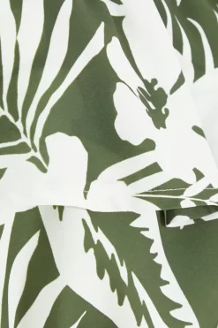 Khaki Floral Bardot Crop Top -Women Clothing Sale 00100038521 ZS scaled