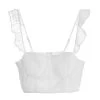 White Chiffon Dobby Crop Top