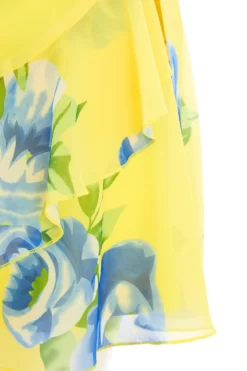 Yellow Floral Wrap Mini Skirt -Women Clothing Sale 00100038548 ZS scaled