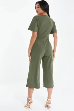 Khaki Wrap Tie Culotte Jumpsuit 8 Khaki Wrap Tie Culotte Jumpsuit -Women Clothing Sale 00100038552 XB scaled