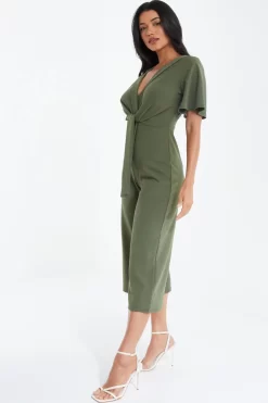 Khaki Wrap Tie Culotte Jumpsuit 9 Khaki Wrap Tie Culotte Jumpsuit -Women Clothing Sale 00100038552 XS scaled