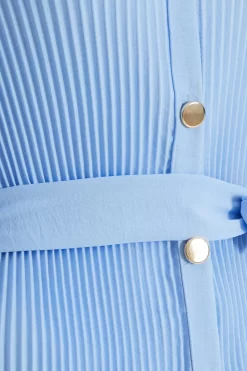 Blue Oversized Pleated Shirt Dress 11 Blue Oversized Pleated Shirt Dress -Women Clothing Sale 00100038566 ZS scaled