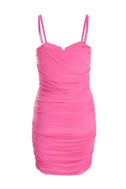 Pink V Neck Bodycon Mini Dress 10 Pink V Neck Bodycon Mini Dress -Women Clothing Sale 00100038576 ZB