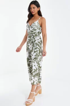 Khaki Tropical Print Culotte Jumpsuit -Women Clothing Sale 00100038589 XS scaled