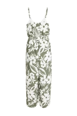 Khaki Tropical Print Culotte Jumpsuit -Women Clothing Sale 00100038589 ZB scaled