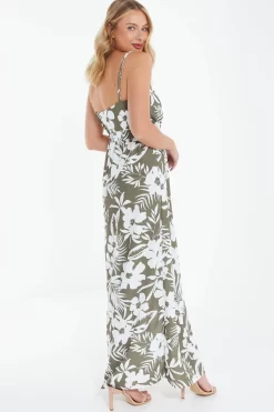 Khaki Tropical Print Maxi Dress 8 Khaki Tropical Print Maxi Dress -Women Clothing Sale 00100038590 XB scaled