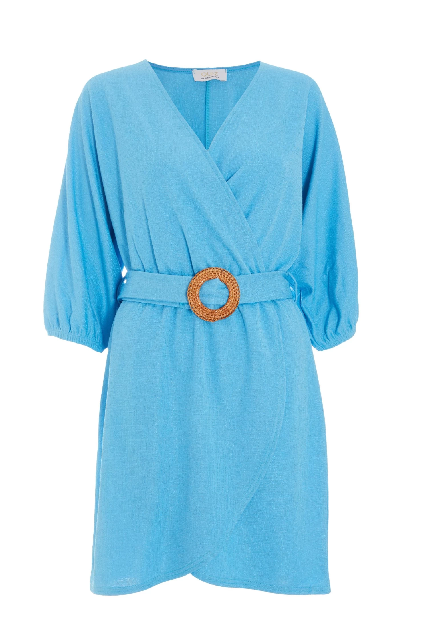 Blue Wrap Belted Mini Dress 1 Blue Wrap Belted Mini Dress