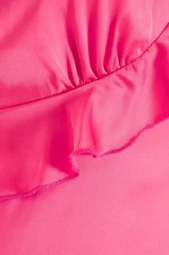 Pink Satin Frill Slip Midi Dress -Women Clothing Sale 00100038602 ZS scaled