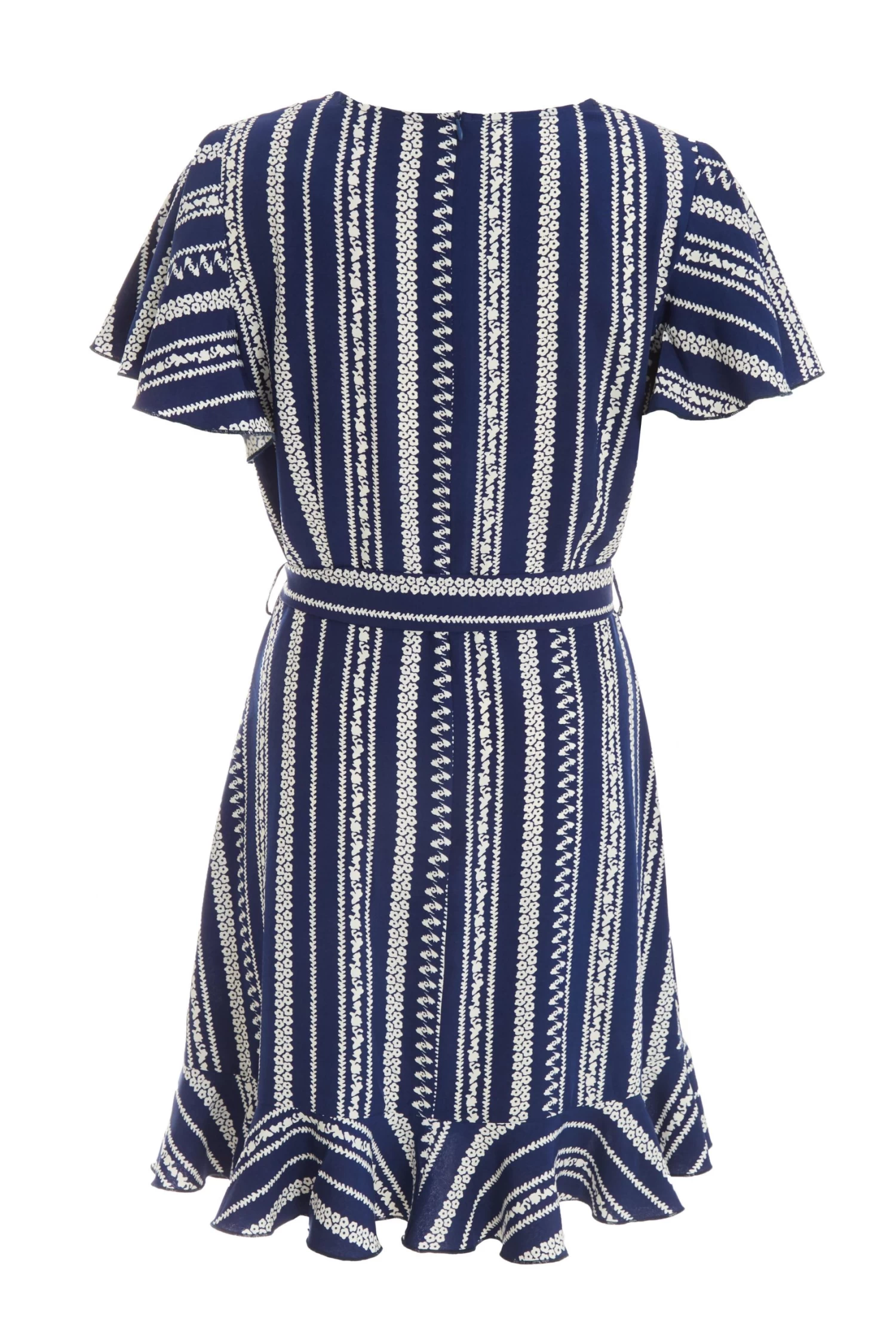 Navy Stripe Wrap Mini Dress 5 Navy Stripe Wrap Mini Dress - Image 5