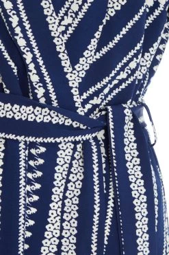 Navy Stripe Wrap Mini Dress 11 Navy Stripe Wrap Mini Dress -Women Clothing Sale 00100038621 ZS