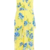 Curve Yellow Floral Midaxi Dress