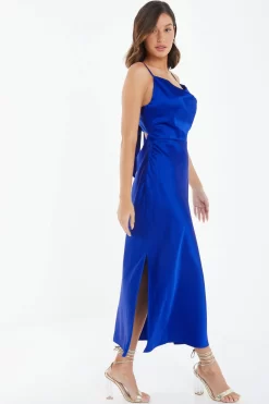 Royal Blue Satin Slip Midi Dress -Women Clothing Sale 00100038636 XS scaled