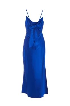 Royal Blue Satin Slip Midi Dress -Women Clothing Sale 00100038636 ZB scaled