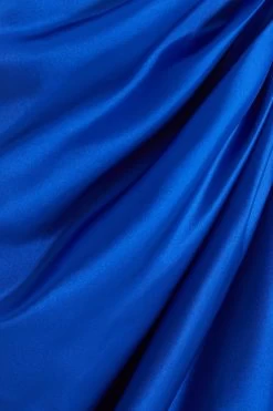 Royal Blue Satin Wrap Ruched Midi Dress 11 Royal Blue Satin Wrap Ruched Midi Dress -Women Clothing Sale 00100038638 ZS