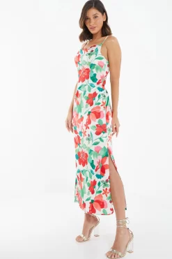 Multicoloured Tropical Satin Midi Dress -Women Clothing Sale 00100038639 XS scaled