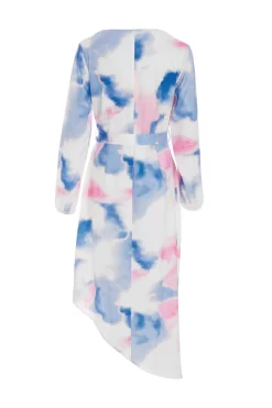 Blue Satin Asymmetric Hem Midi Dress 10 Blue Satin Asymmetric Hem Midi Dress -Women Clothing Sale 00100038640 ZB scaled