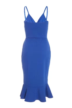 Blue Frill Wrap Midi Dress 10 Blue Frill Wrap Midi Dress -Women Clothing Sale 00100038644 ZB scaled